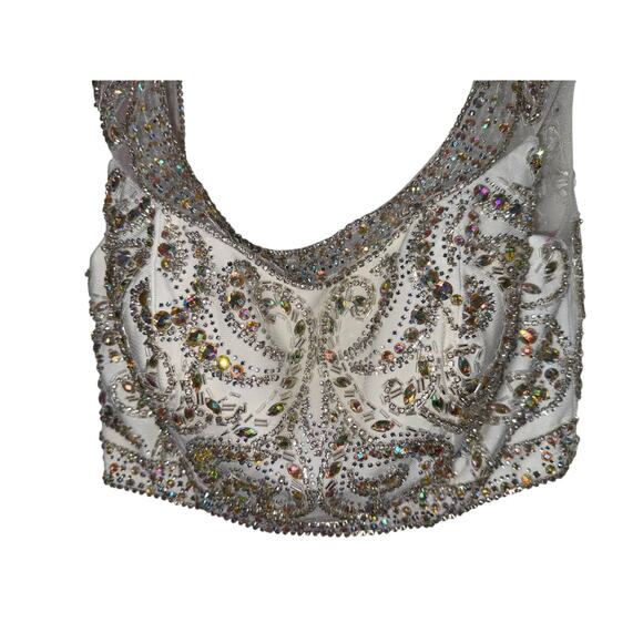 Blush by Alexa 11000 Flirty 2pc Prom Dress Gown White sparkly rhinestones size 6 - Picture 8 of 9